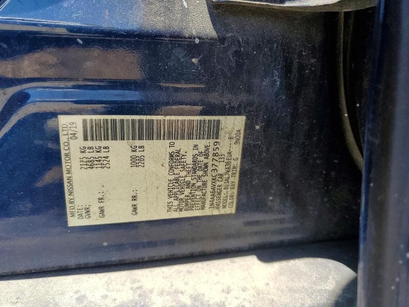 2019 NISSAN MAXIMA 3.5 SV 12