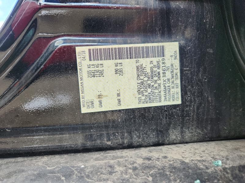 2018 NISSAN MAXIMA 3.5 SV 12