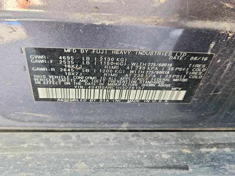 2017 SUBARU OUTBACK 2.5I LIMITED 13