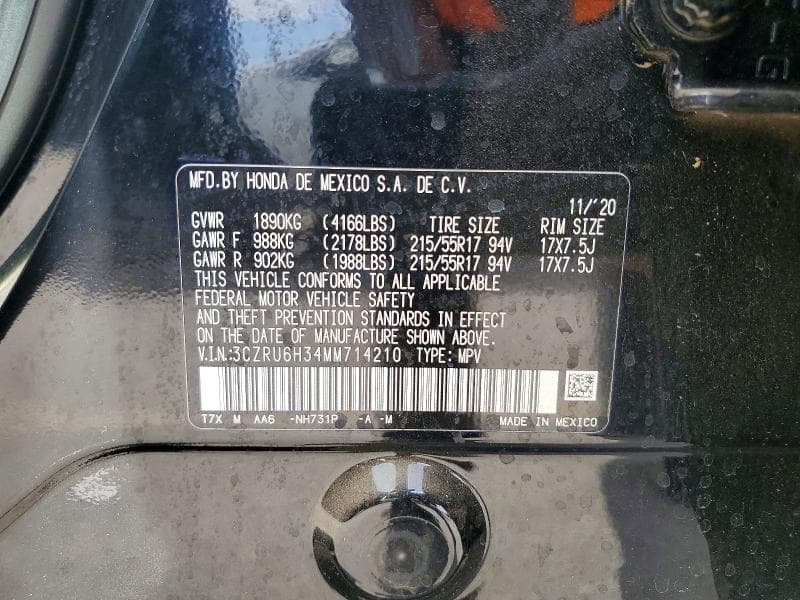 2021 HONDA HR-V LX 12