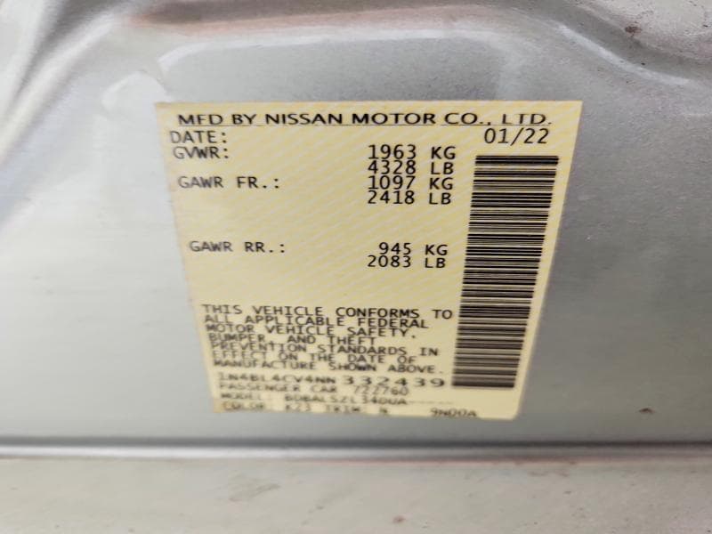 2022 NISSAN ALTIMA SR 12