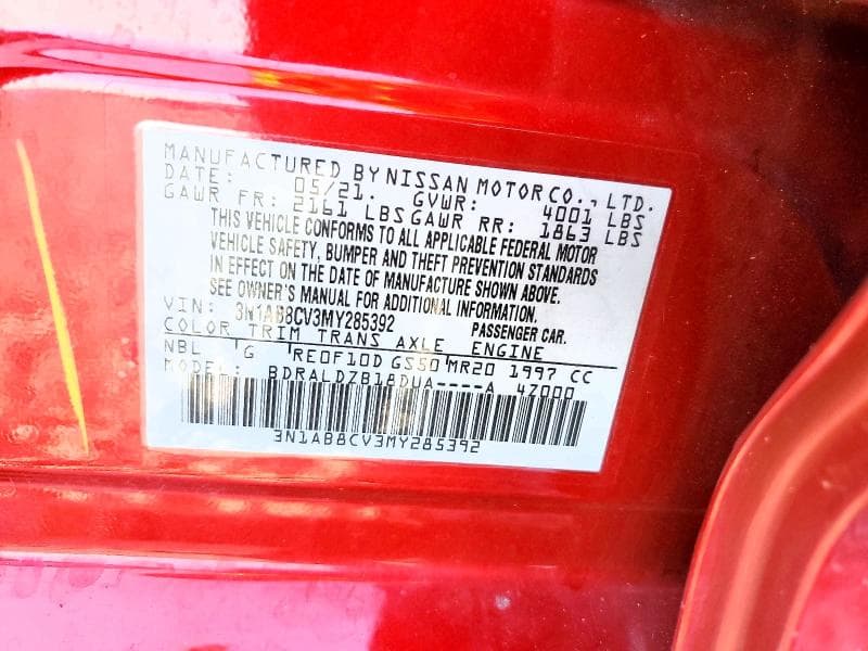 2021 NISSAN SENTRA SV 12