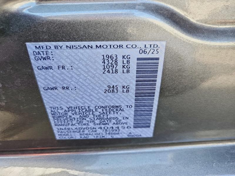 2025 NISSAN ALTIMA SV 12