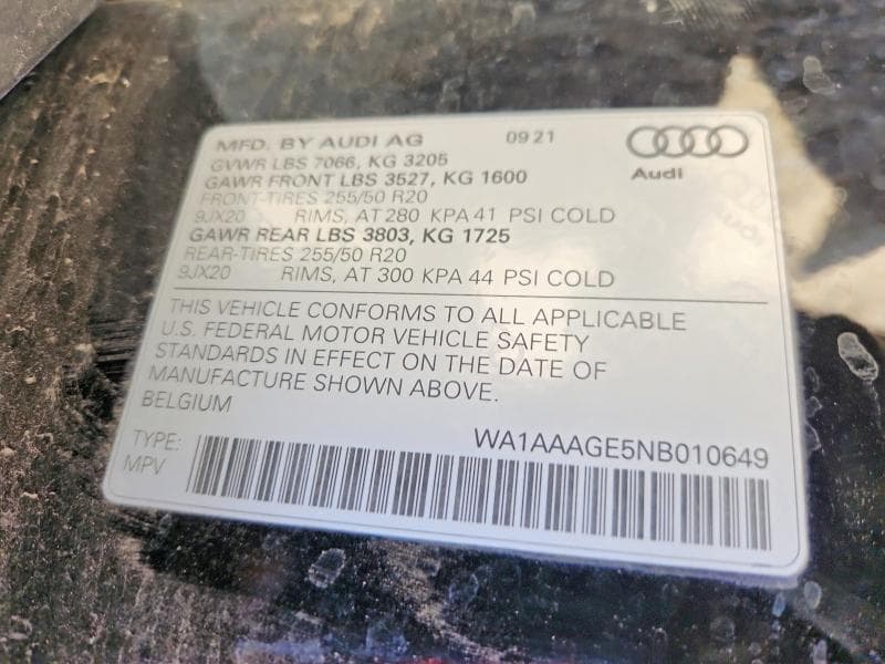 2022 AUDI E-TRON PREMIUM 12