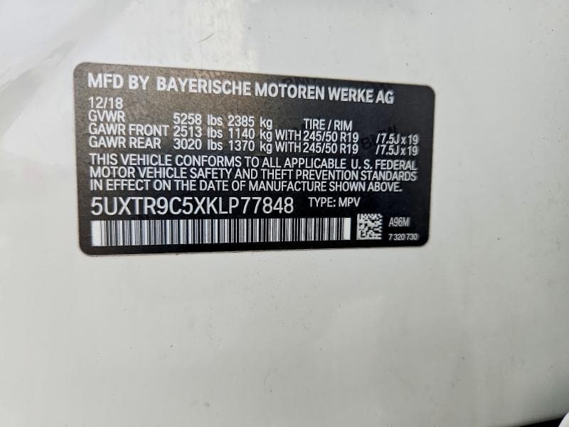 2019 BMW X3 XDRIVE30I 13