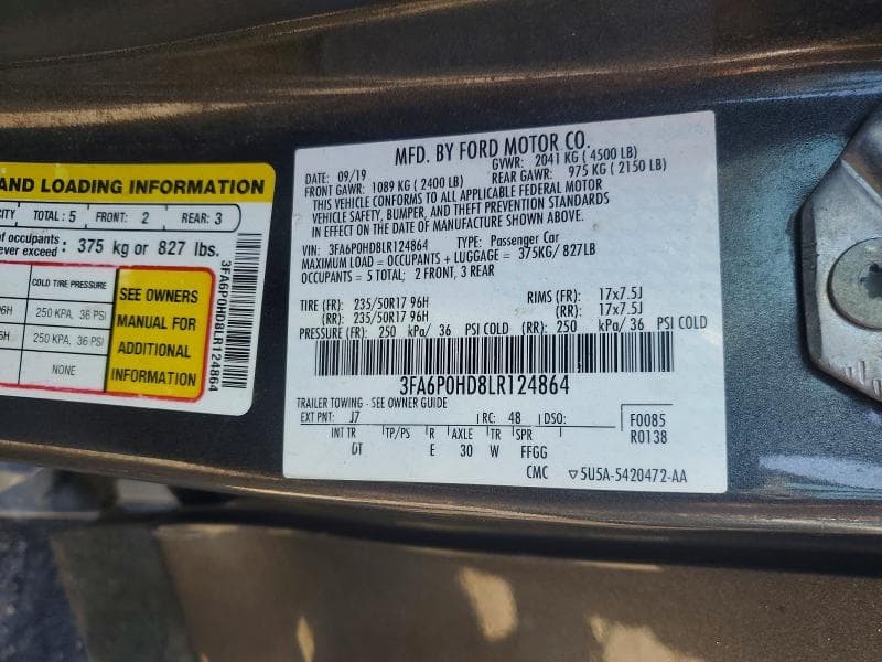 2020 FORD FUSION SE 12