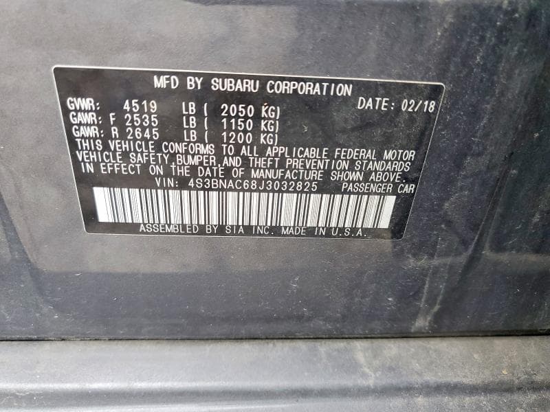 2018 SUBARU LEGACY 2.5I PREMIUM 12