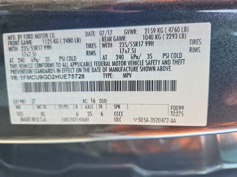 2017 FORD ESCAPE SE 13
