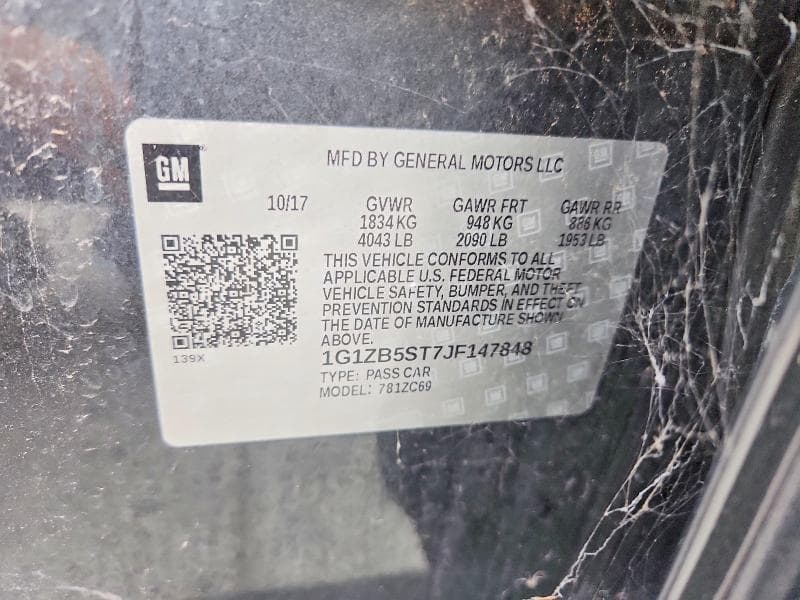 2018 CHEVROLET MALIBU LS 12