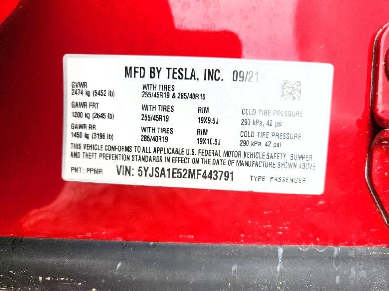 2021 TESLA MODEL S 13