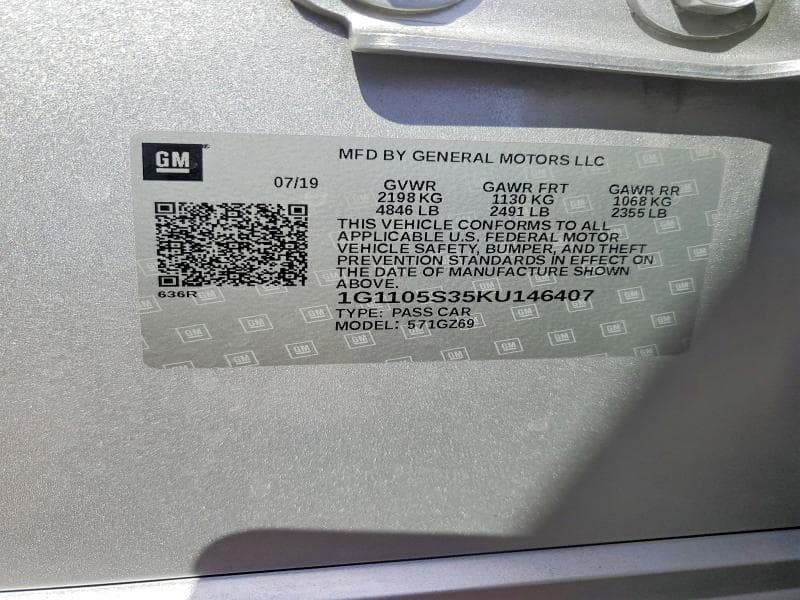 2019 CHEVROLET IMPALA PREMIER 12