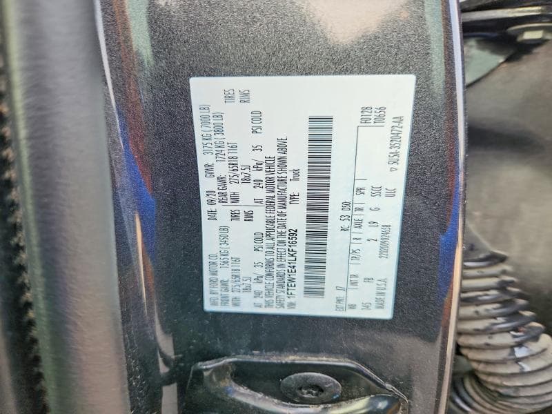 2020 FORD F150 SUPERCREW 12