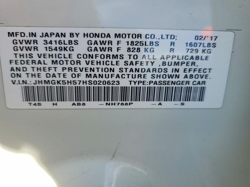 2017 HONDA FIT LX 12