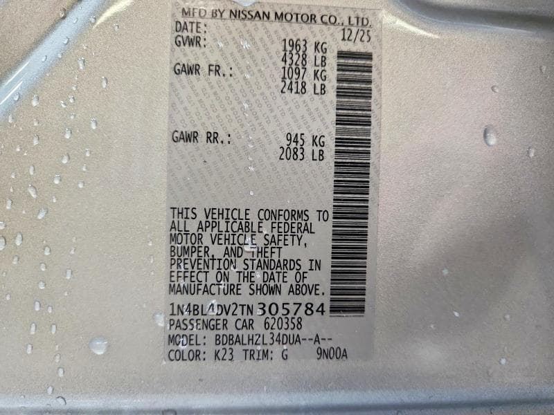 2026 NISSAN ALTIMA SV 12