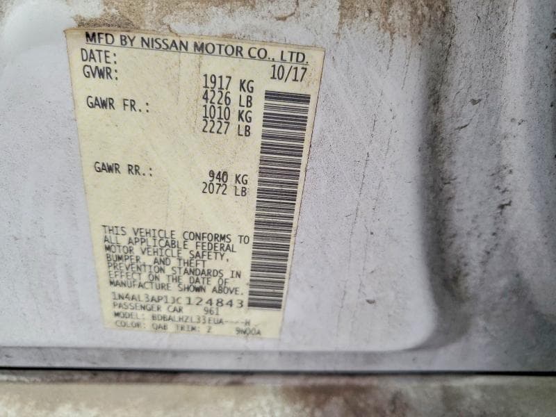 2018 NISSAN ALTIMA 2.5 SR 12