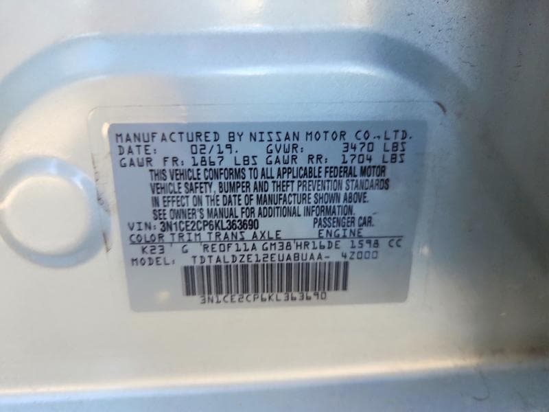 2019 NISSAN VERSA NOTE SV 13