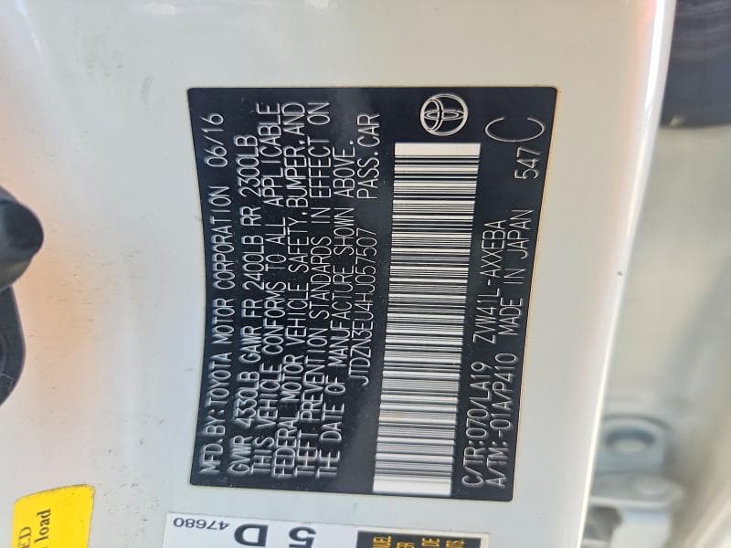 2017 TOYOTA PRIUS V FOUR 12