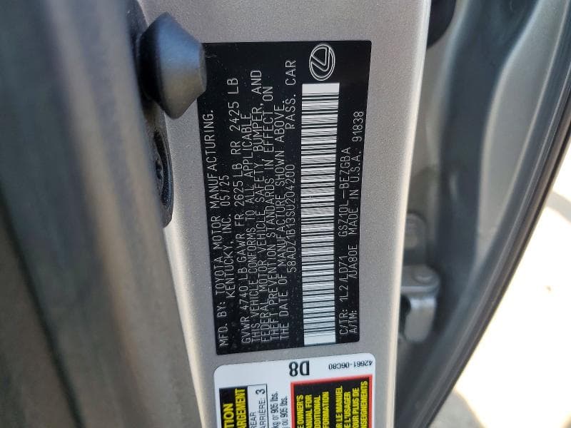 2025 LEXUS ES 350 BASE 12