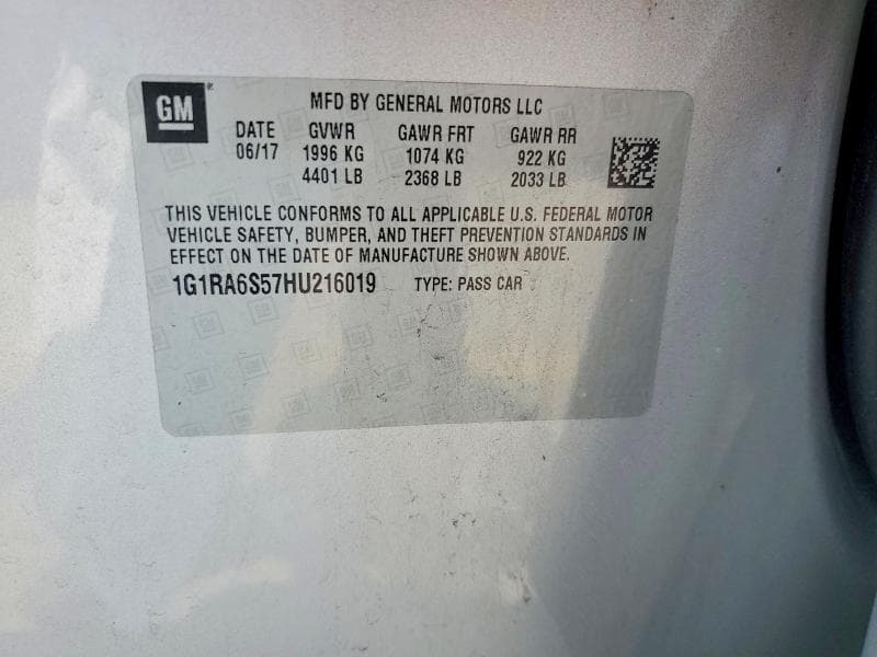 2017 CHEVROLET VOLT LT 12