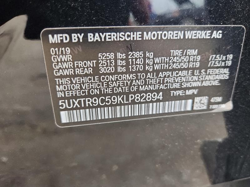 2019 BMW X3 XDRIVE30I 12