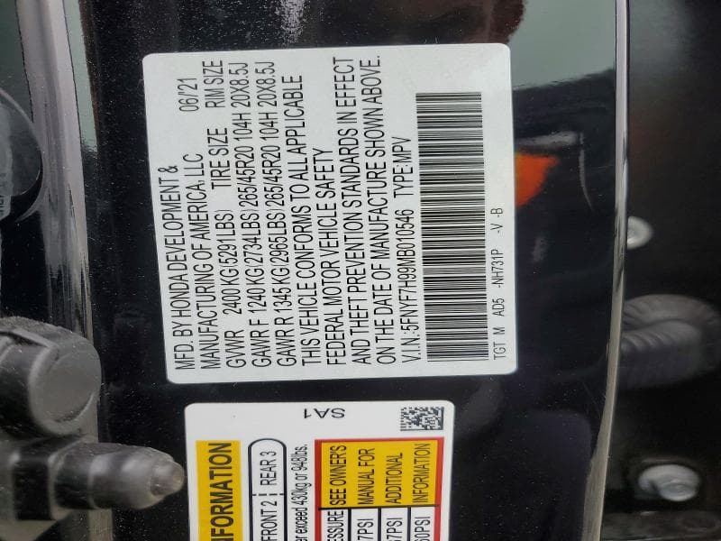 2021 HONDA PASSPORT TOURING 13