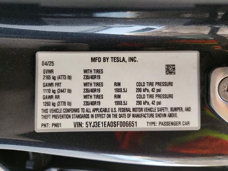 2025 TESLA MODEL 3 12