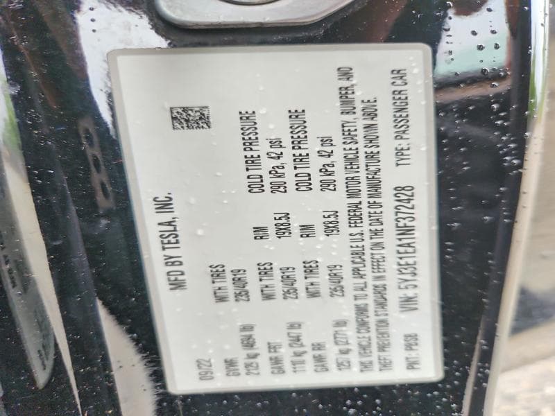2022 TESLA MODEL 3 12