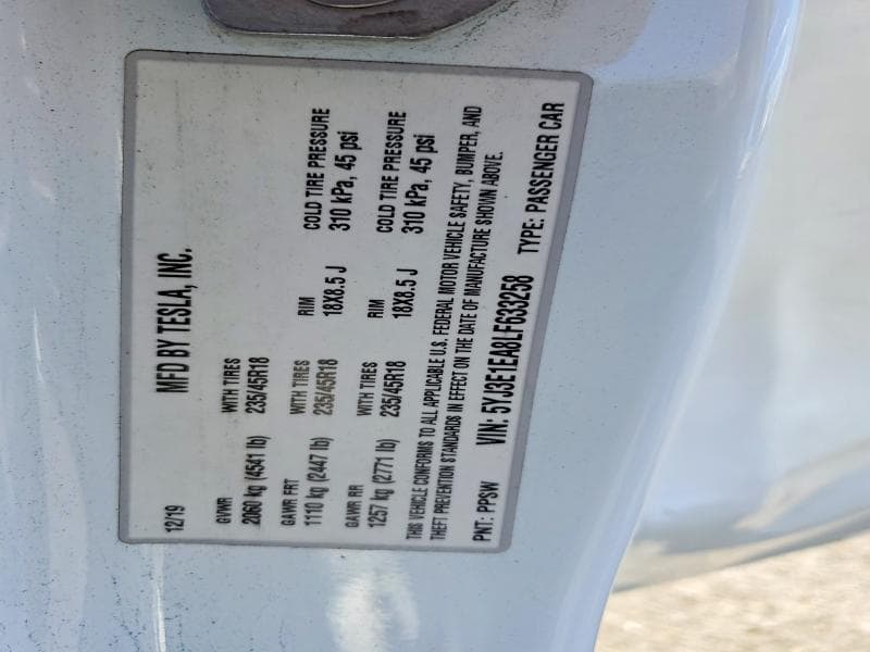 2020 TESLA MODEL 3 13