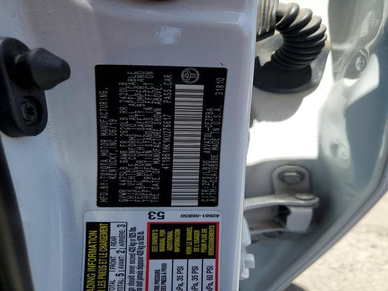 2019 TOYOTA CAMRY XSE 12