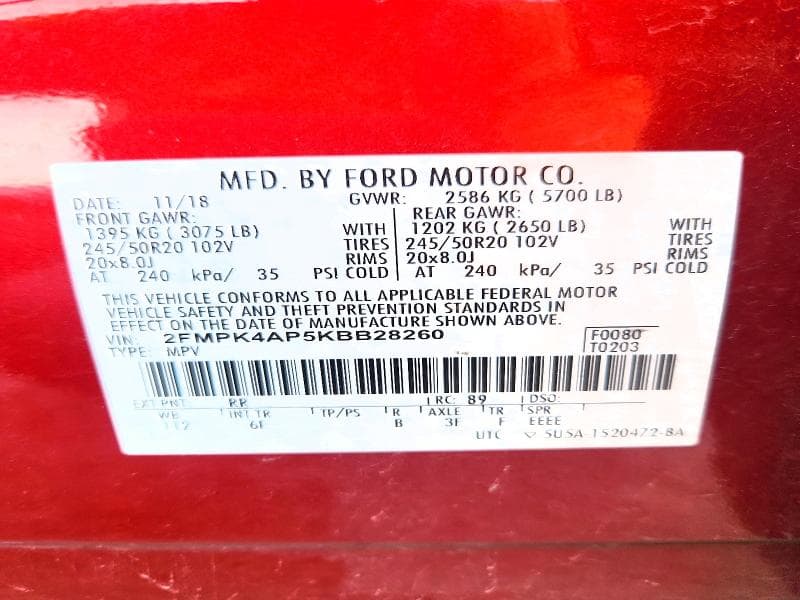 2019 FORD EDGE ST 13