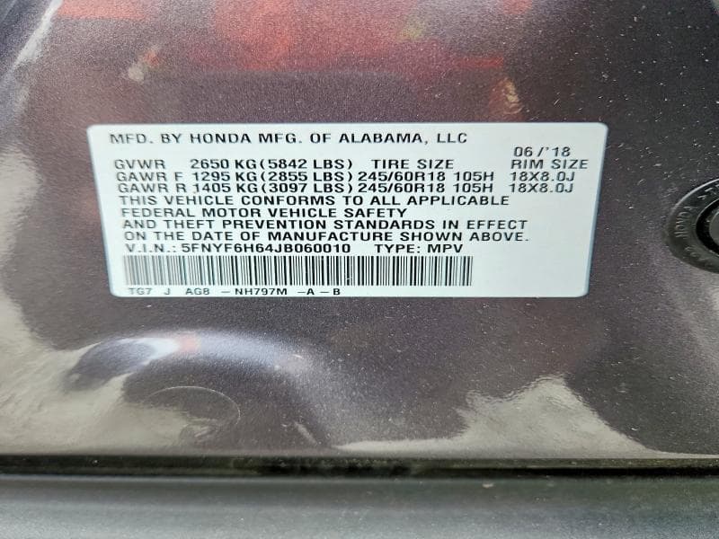 2018 HONDA PILOT EXL 14
