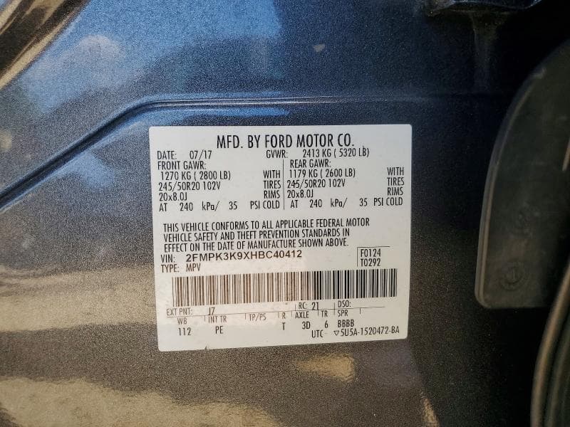 2017 FORD EDGE TITANIUM 12