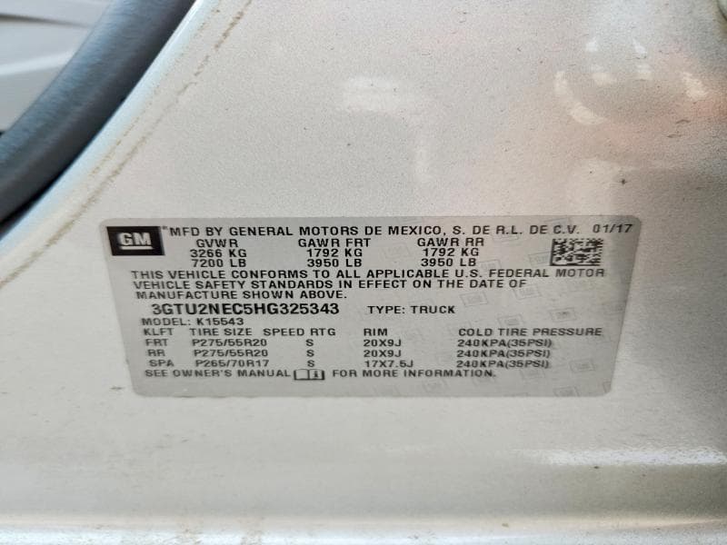 2017 GMC SIERRA K1500 SLT 12