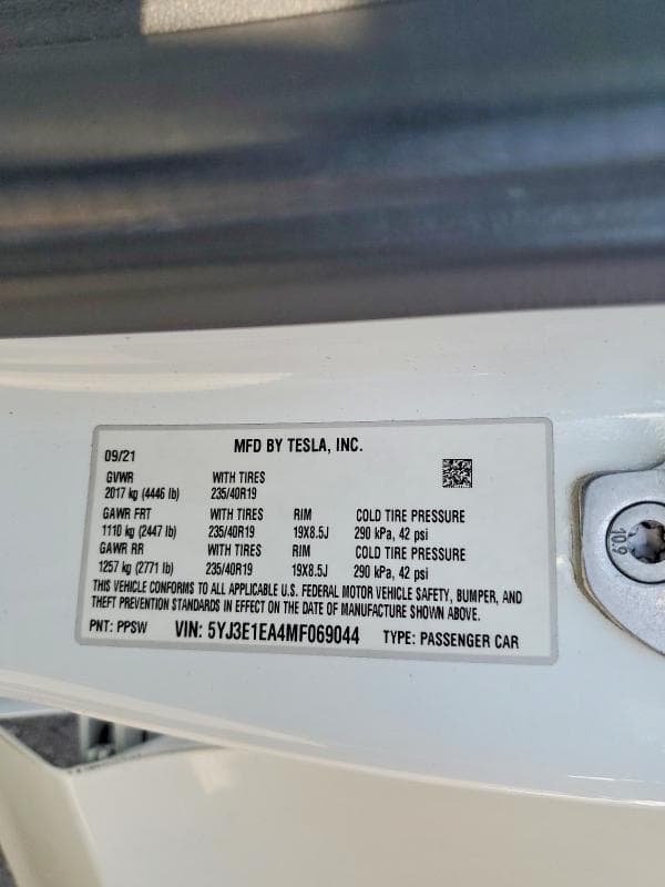 2021 TESLA MODEL 3 12