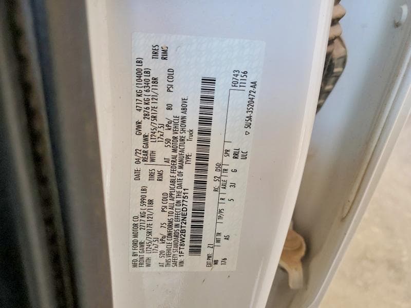 2022 FORD F250 SUPER DUTY 12
