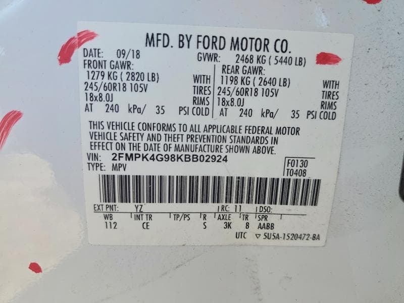 2019 FORD EDGE SE 12