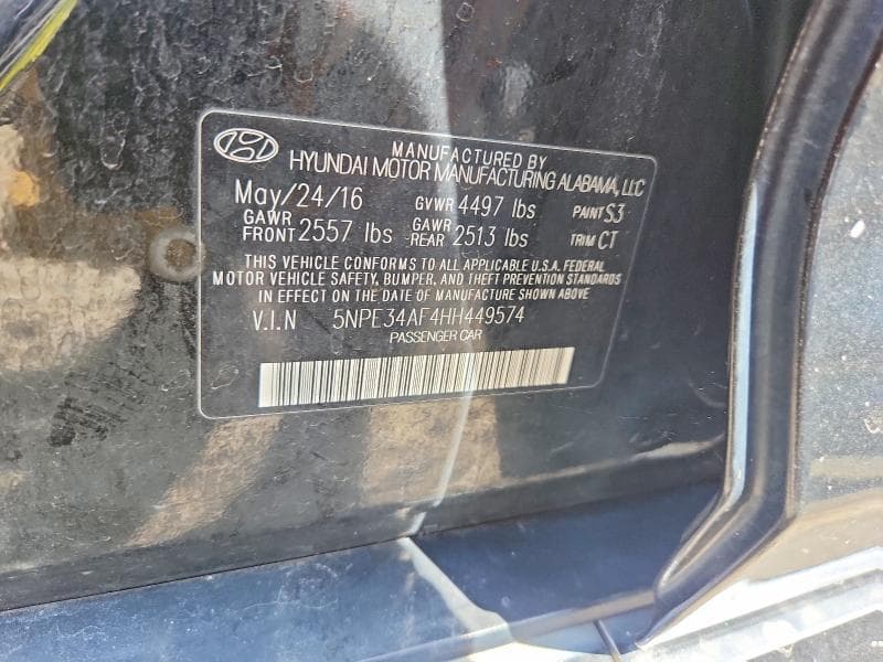 2017 HYUNDAI SONATA SPORT 12