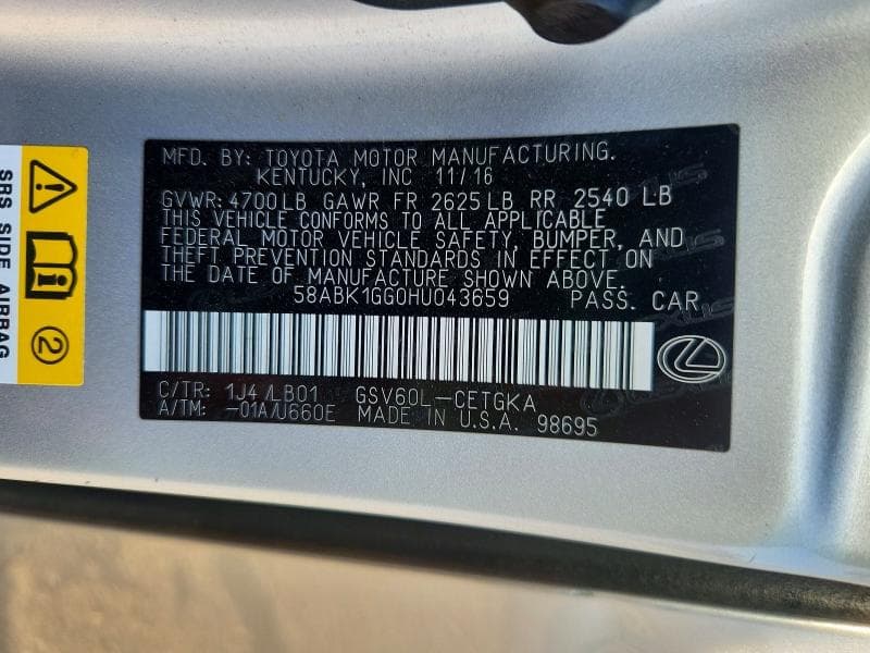 2017 LEXUS ES 350 12