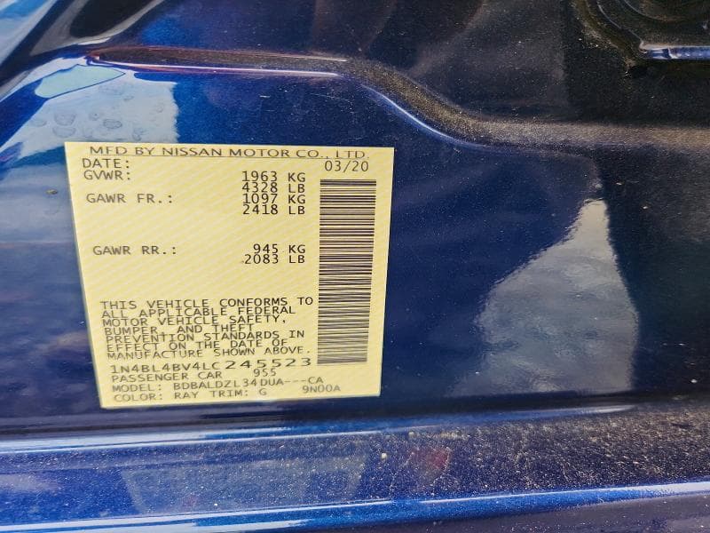 2020 NISSAN ALTIMA S 12