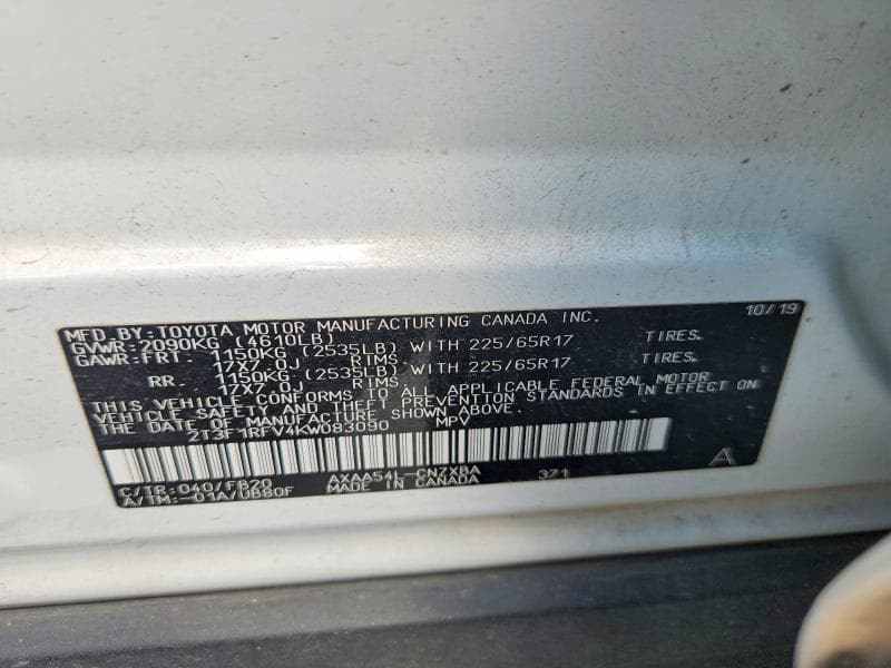 2019 TOYOTA RAV4 LE 13