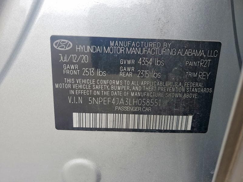 2020 HYUNDAI SONATA SEL 12