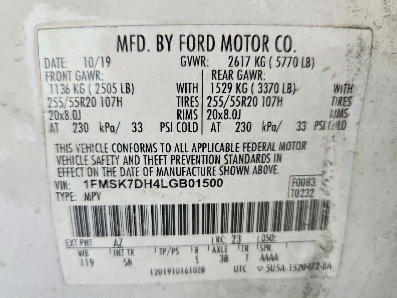 2020 FORD EXPLORER XLT 13