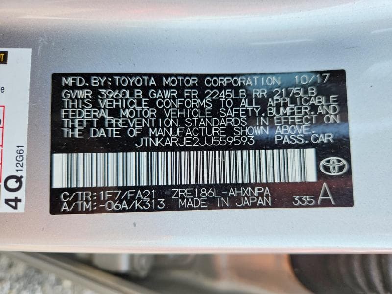 2018 TOYOTA COROLLA IM BASE 12