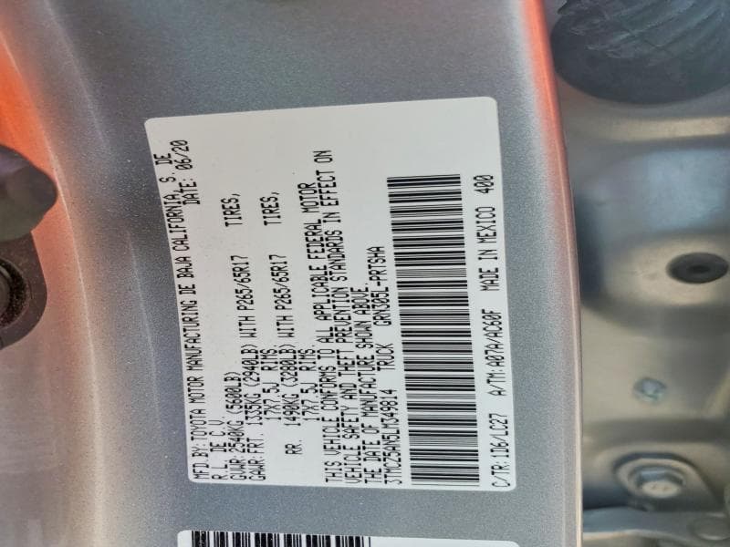 2020 TOYOTA TACOMA TRD SPORT 12