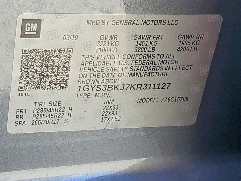 2019 CADILLAC ESCALADE LUXURY 14
