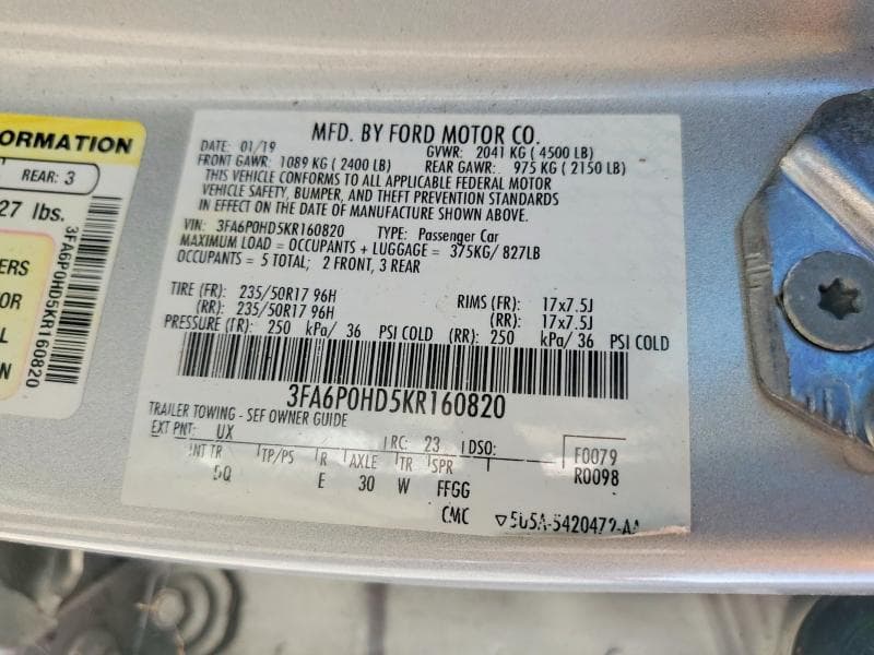 2019 FORD FUSION SE 13
