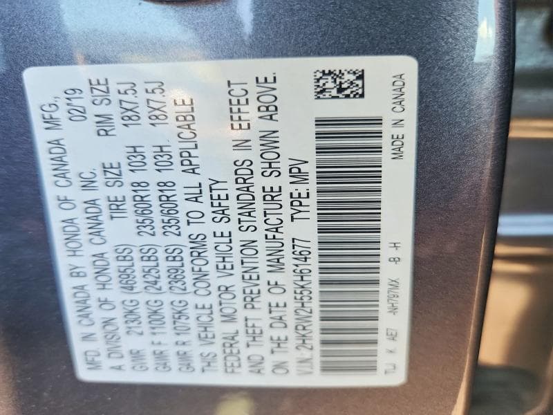 2019 HONDA CR-V EX 13