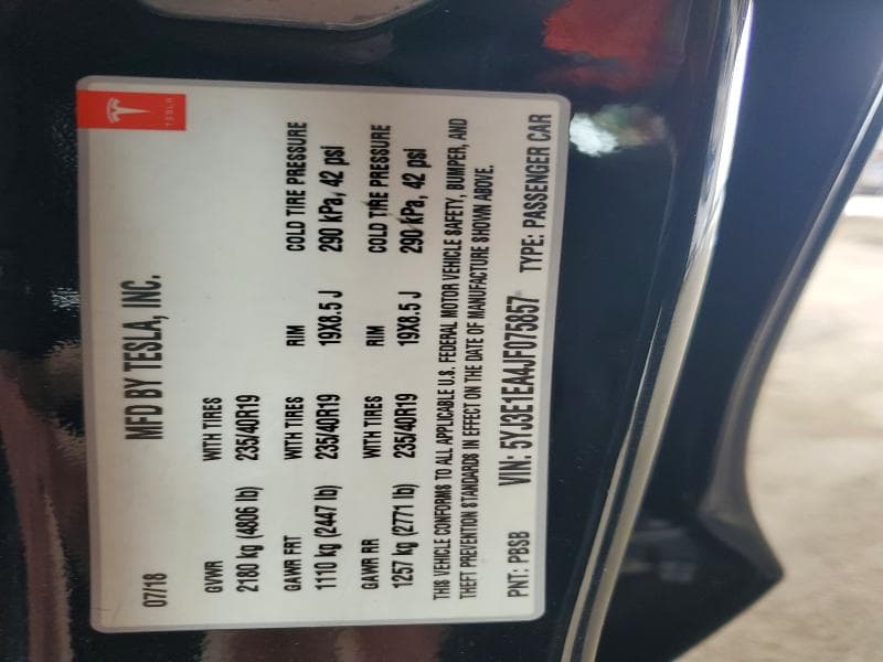 2018 TESLA MODEL 3 12