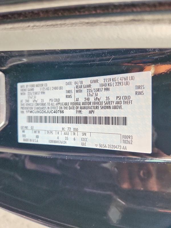 2018 FORD ESCAPE SE 12