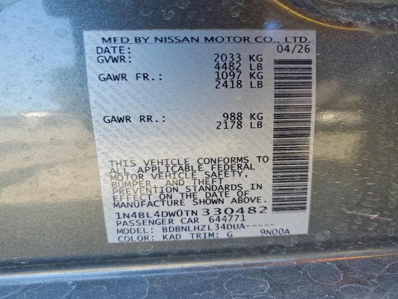 2026 NISSAN ALTIMA SV 12